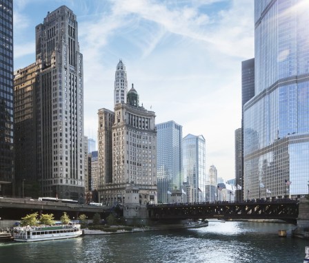 Chicago River in downtown Chicago, Illinois